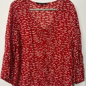 Red and White Women's Top